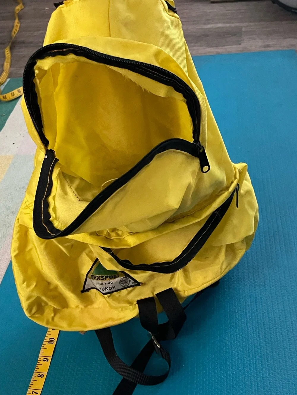 Vintage Neon Yellow TexSport Yukon 2 Pocket Small Backpack